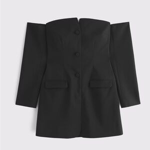 Abercrombie & Fitch Black Off-Shoulder Blazer Dress